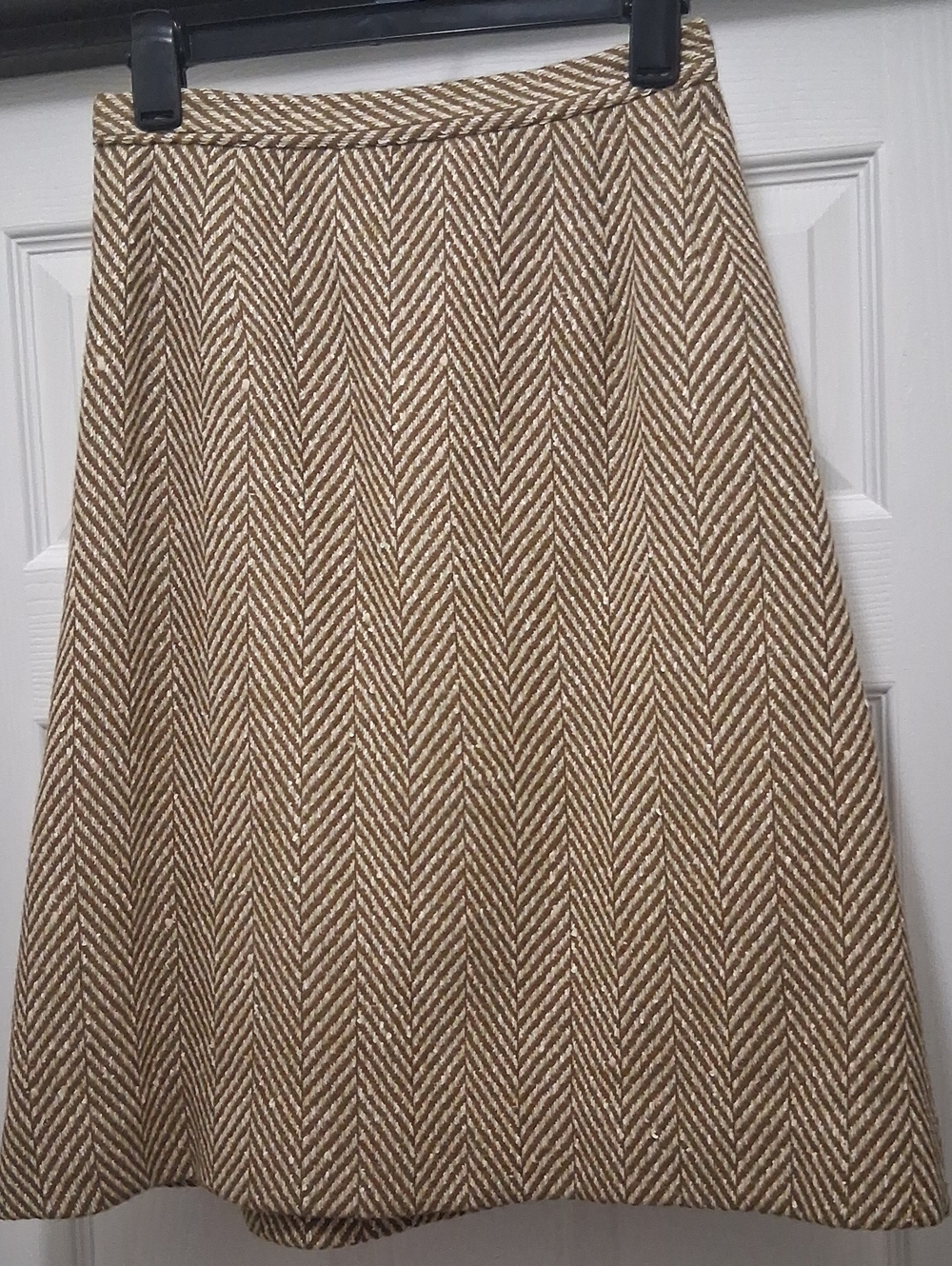 Vintage 1960's Herringbone Wool Tweed Skirt